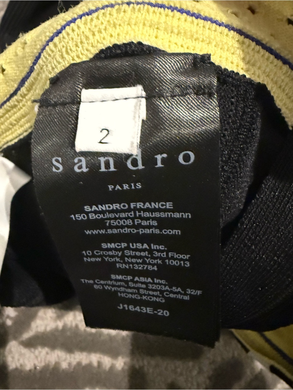 Sandro Black Mini Skirt with Yellow Trim - Picture 6 of 6